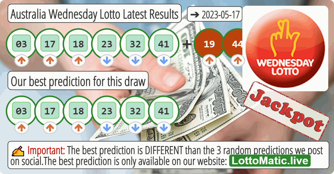 Australia Wednesday Lotto results drawn on 2023-05-17