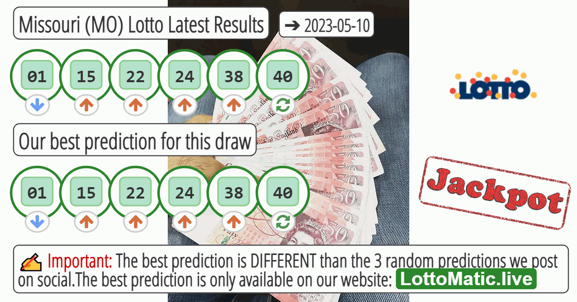 Missouri (MO) lottery results drawn on 2023-05-10