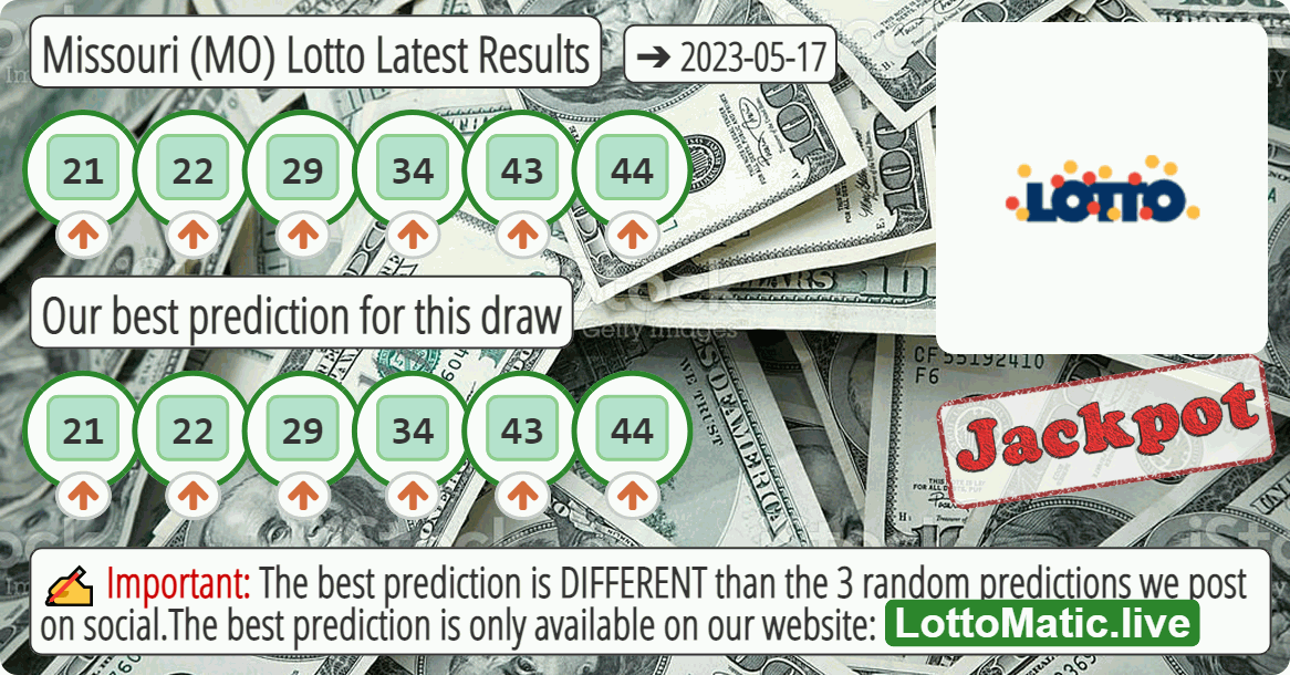 Missouri (MO) lottery results drawn on 2023-05-17