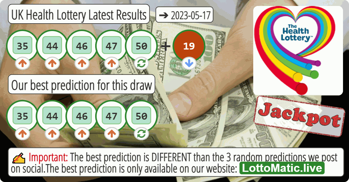 UK Health Lottery results drawn on 2023-05-17